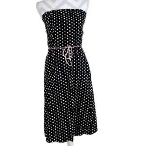 Sam TY Rockabilly Pinup Strapless Polka Dot Dress